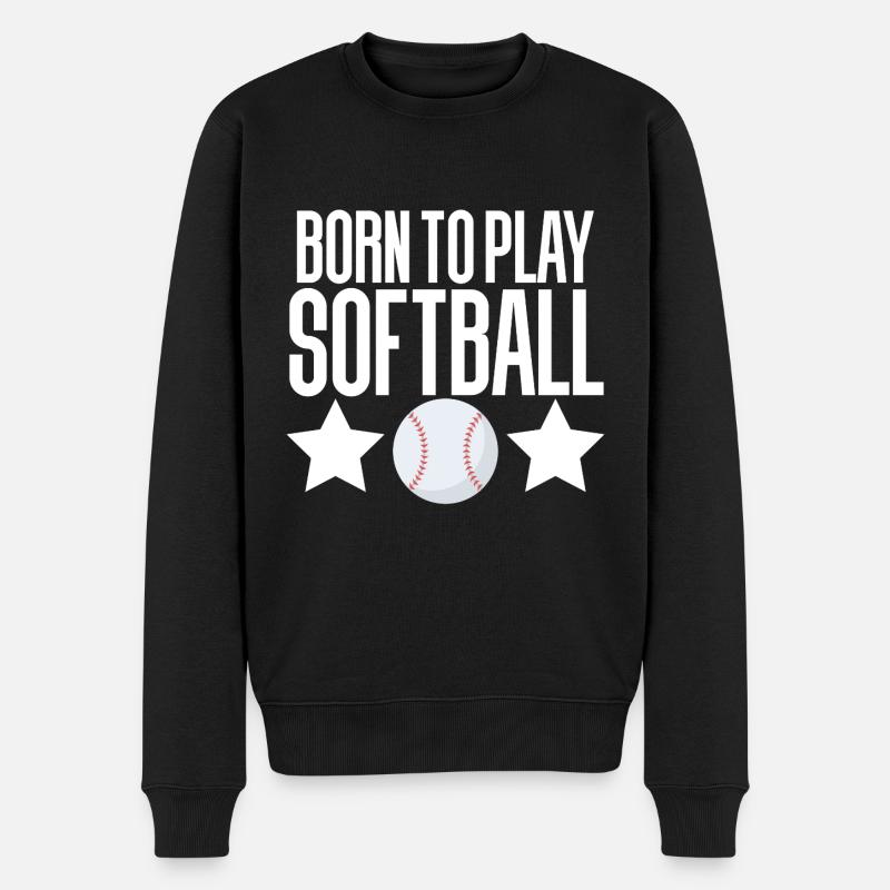 Softball - Männer Premium Bio Pullover - Schwarz