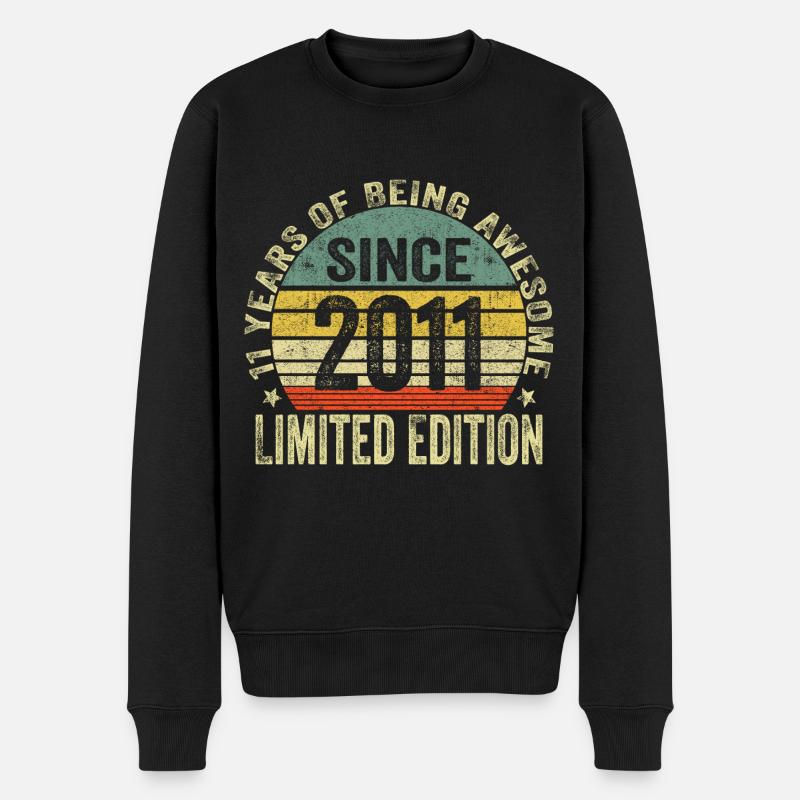 Limited Edition 2011 Geschenk Zum 11. Geburtstag - Männer Premium Bio Pullover - Schwarz