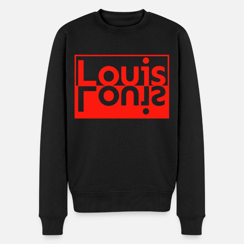 Texte Miroir Nom Prénom Louis - Pull Premium bio Homme - noir