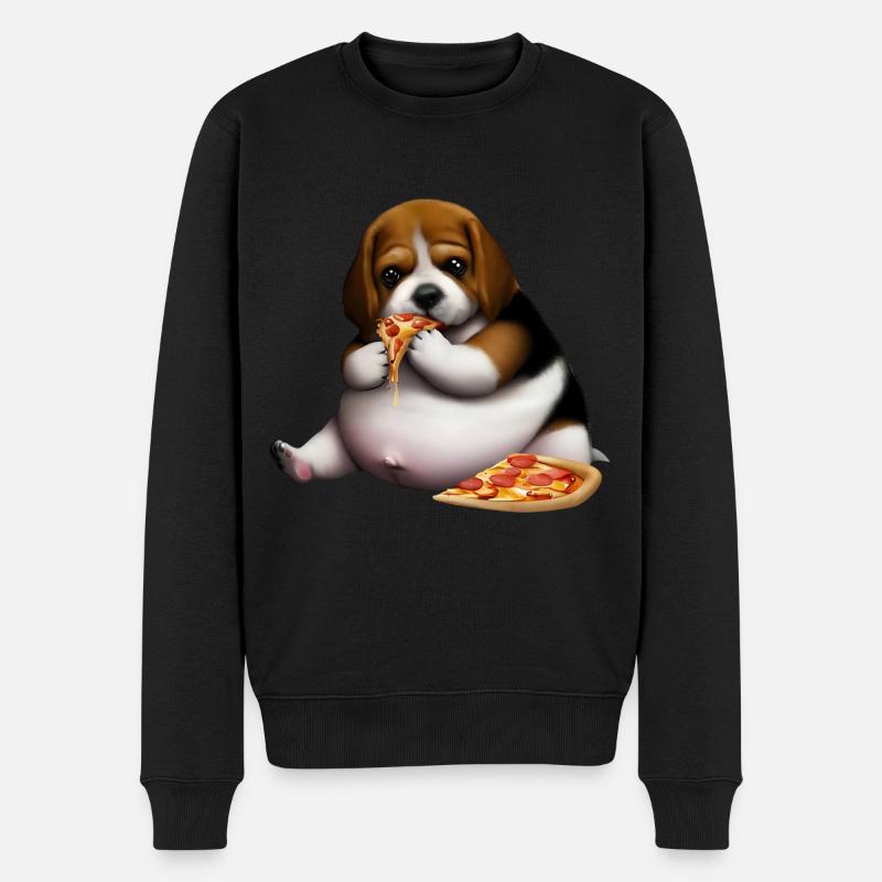 Pizza Lover Beagle Dog - Pull Premium bio Homme - noir