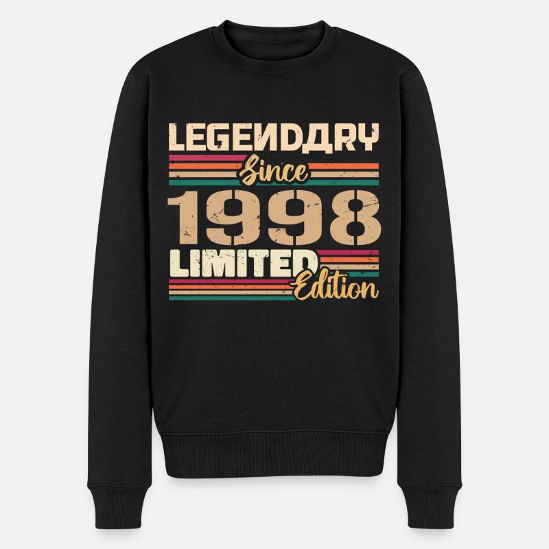 Millésime 1998 1998 Anniversaire né en 1998 - Pull Premium bio Homme - noir