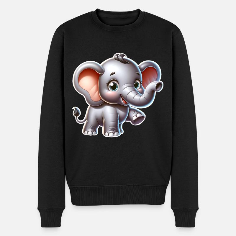 Éléphant - Pull Premium bio Homme - noir