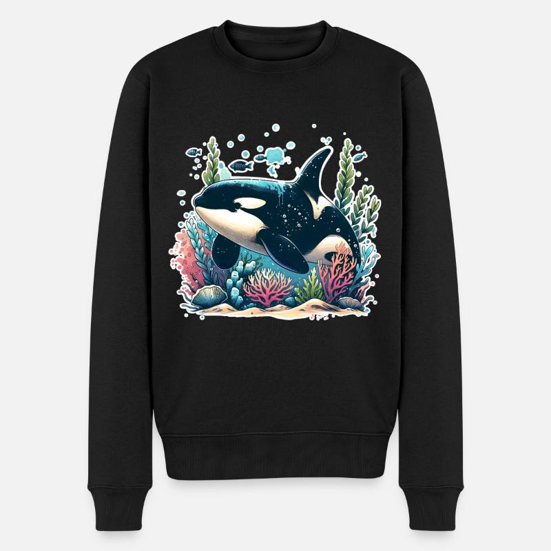 Orca Schwertwal - Männer Premium Bio Pullover - Schwarz
