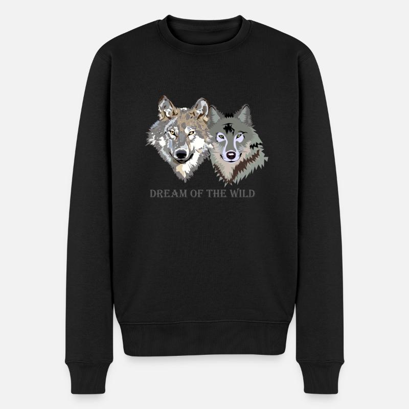 TRAUM DES WILDEN - Männer Premium Bio Pullover - Schwarz
