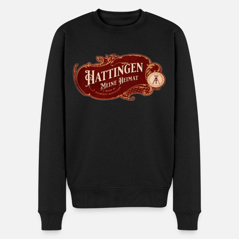 Hattingen meine Heimat - Männer Premium Bio Pullover - Schwarz