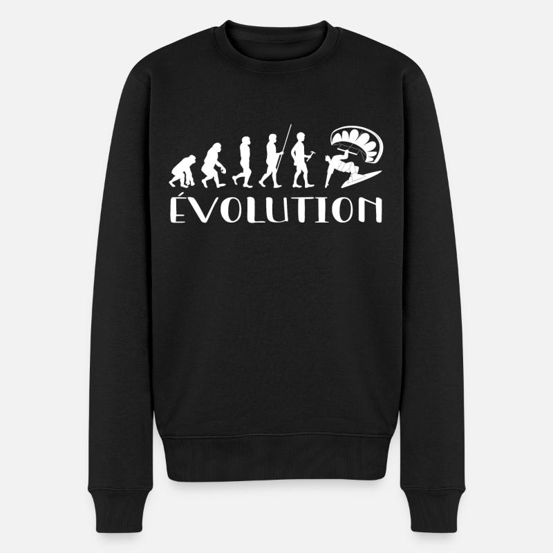 Évolution Du Singe Au surfeur - Pull Premium bio Homme - noir