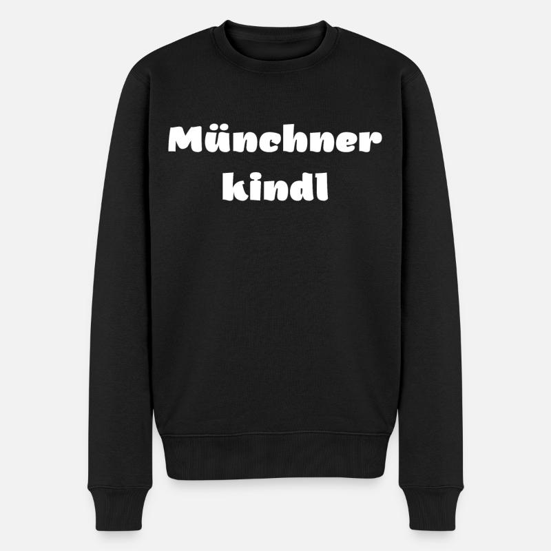 Münchner kindl - Männer Premium Bio Pullover - Schwarz