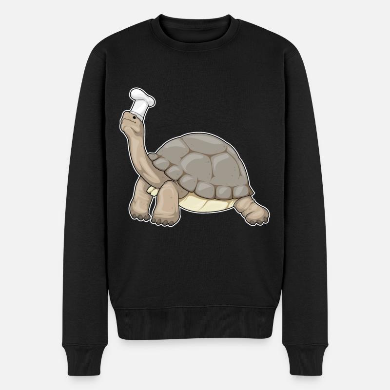 Turtle Chef Chef Hat - Men's Premium Organic Jumper - black