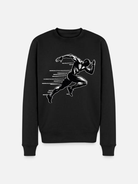 Bahnläufer Sprinter Sprint 100m Sprinter - Männer Premium Bio Pullover - Schwarz