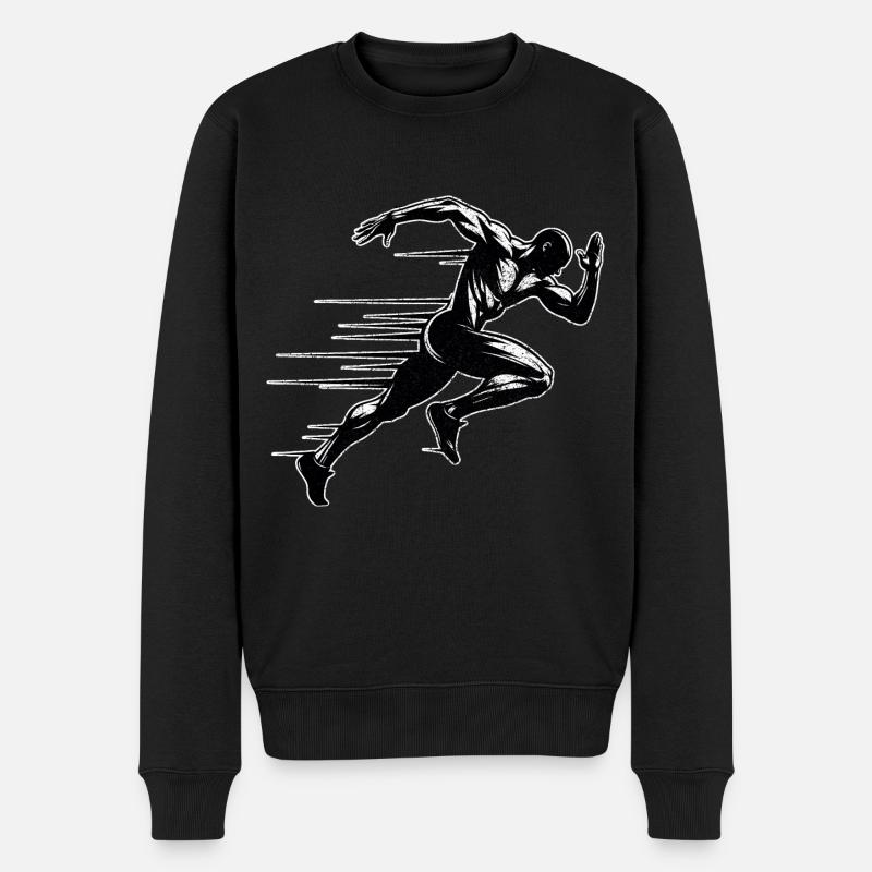 Bahnläufer Sprinter Sprint 100m Sprinter - Männer Premium Bio Pullover - Schwarz