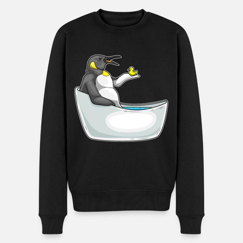 Pingouin Baignoire Canard - Pull Premium bio Homme - noir
