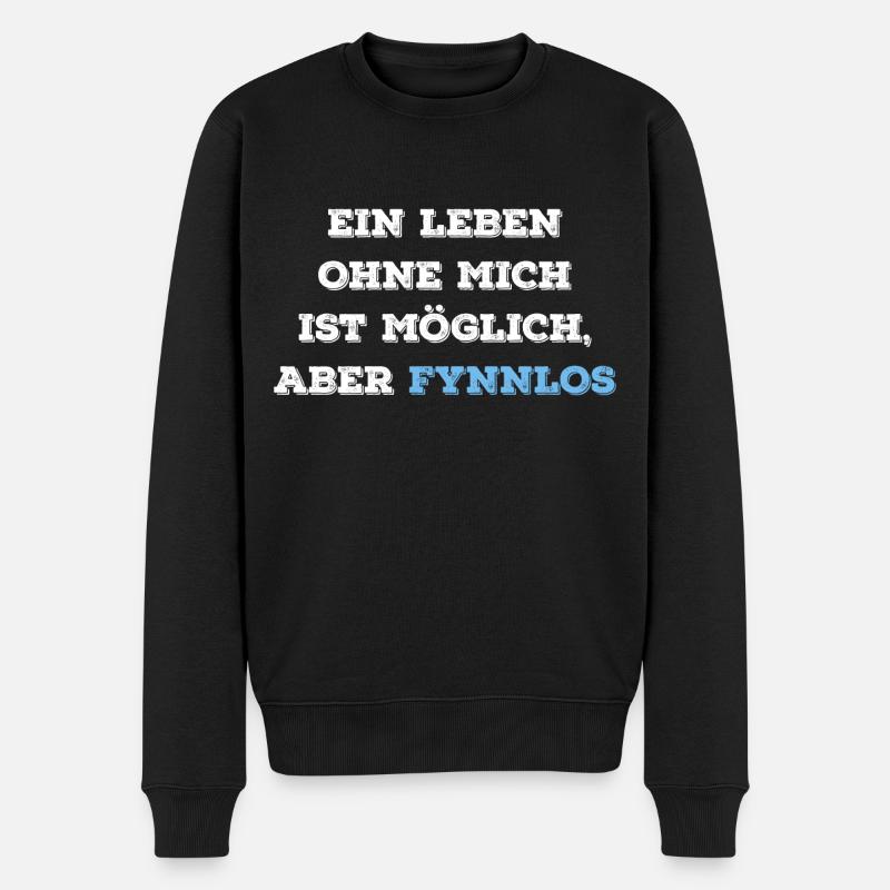Fynn Vorname SpruchFynnlos Name - Männer Premium Bio Pullover - Schwarz