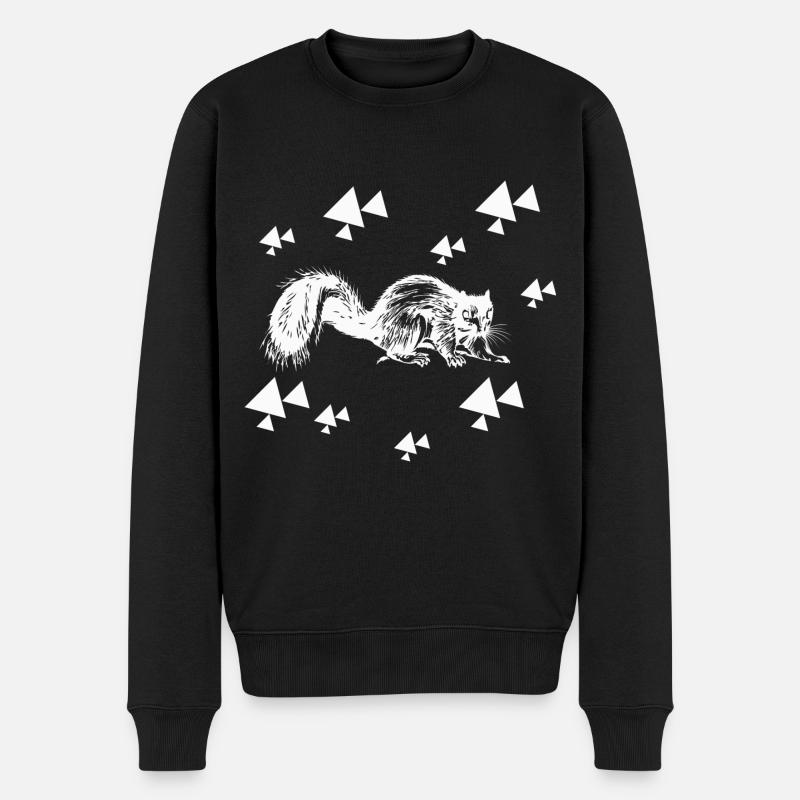 Eichhörnchen - Nagetier - Männer Premium Bio Pullover - Schwarz