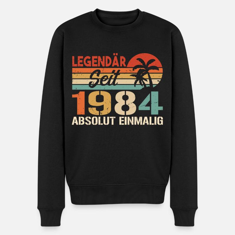 Original 1984 Jahrgang Vintage Geburtstag 1984 - Männer Premium Bio Pullover - Schwarz