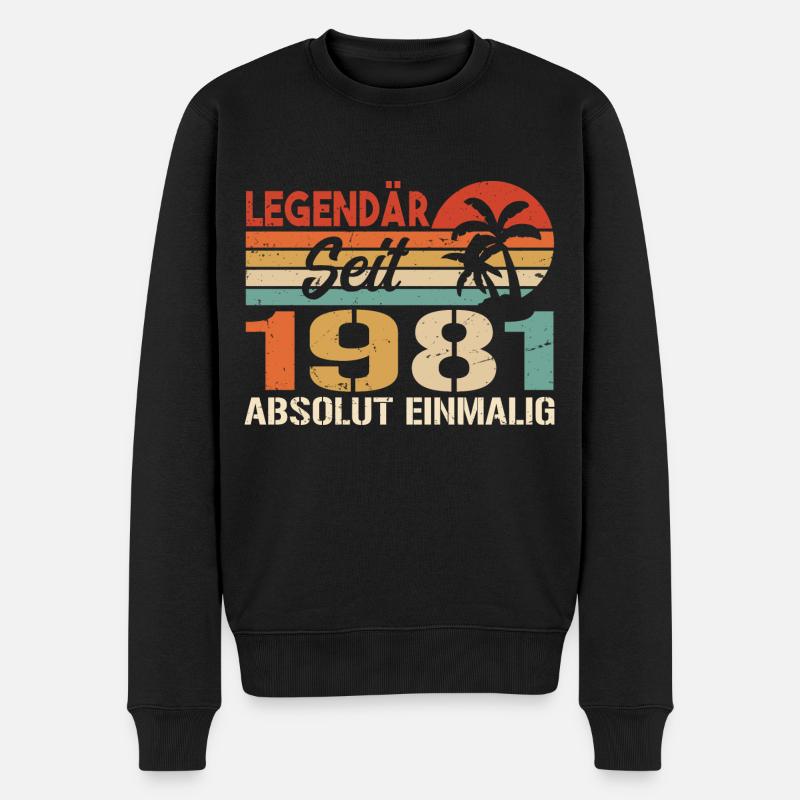 Original 1981 Jahrgang Vintage Geburtstag 1981 - Männer Premium Bio Pullover - Schwarz