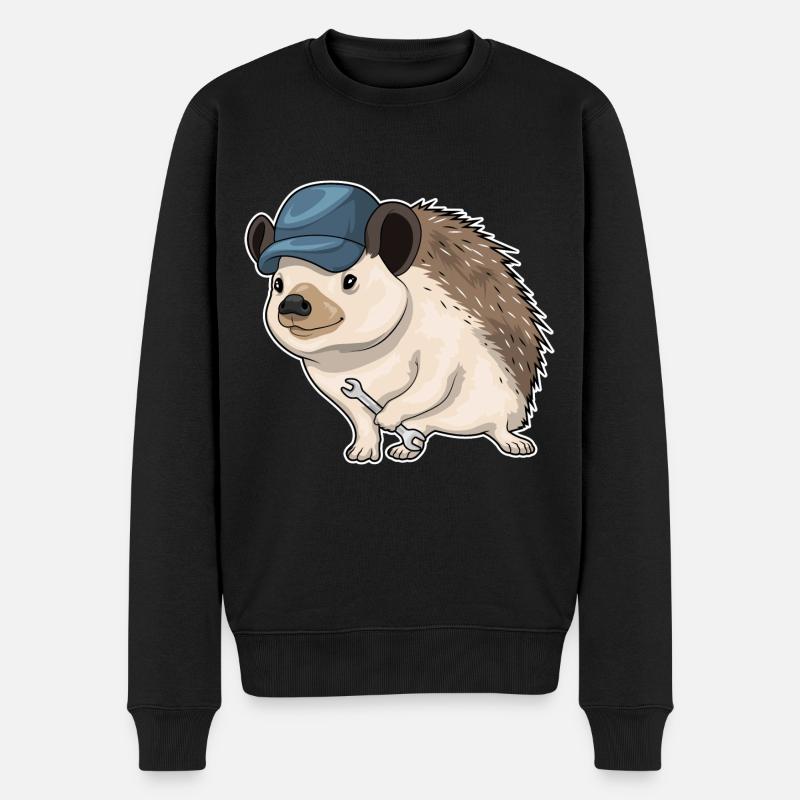 Igel Handwerker Schraubenschlüssel - Männer Premium Bio Pullover - Schwarz