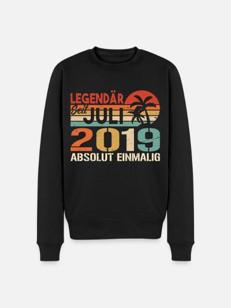 2019 Juli Geboren im Juli 2019 - Männer Premium Bio Pullover - Schwarz
