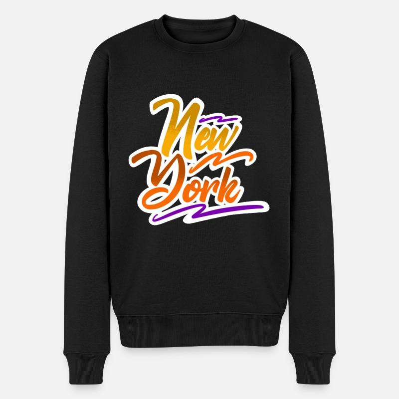 New york - Männer Premium Bio Pullover - Schwarz