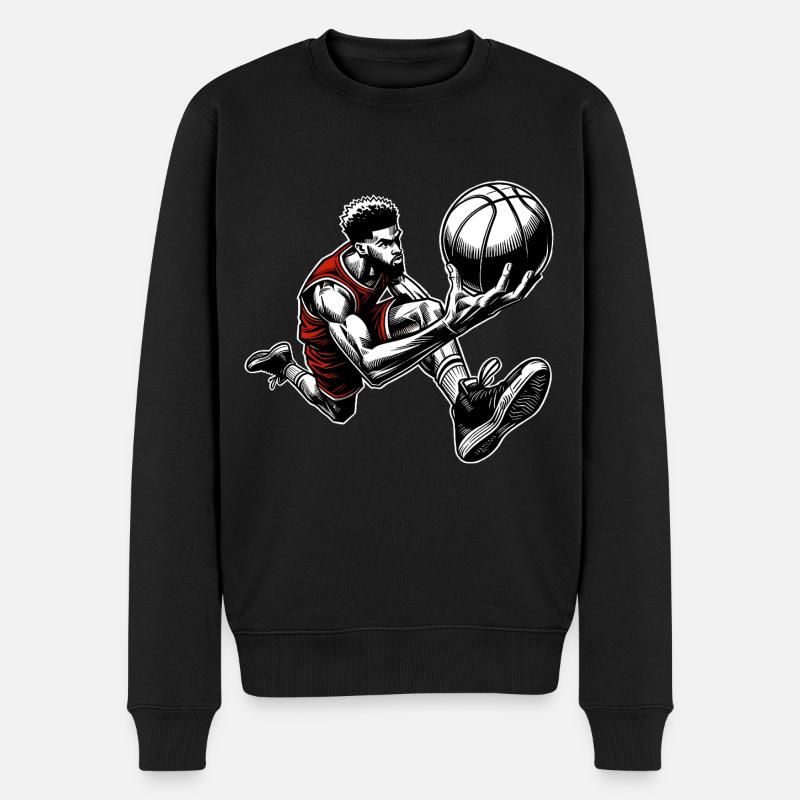 Basketball Basketballer - Männer Premium Bio Pullover - Schwarz
