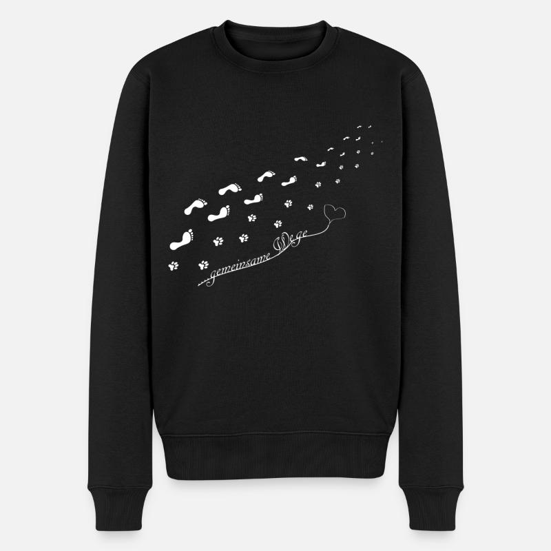 HUND & MENSCH GEMEINSAME WEGE - Männer Premium Bio Pullover - Schwarz