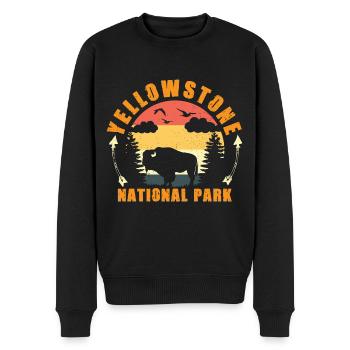 Parc national de Yellowstone Bison - Pull Premium bio Homme - noir - Devant - Nico (187cm)