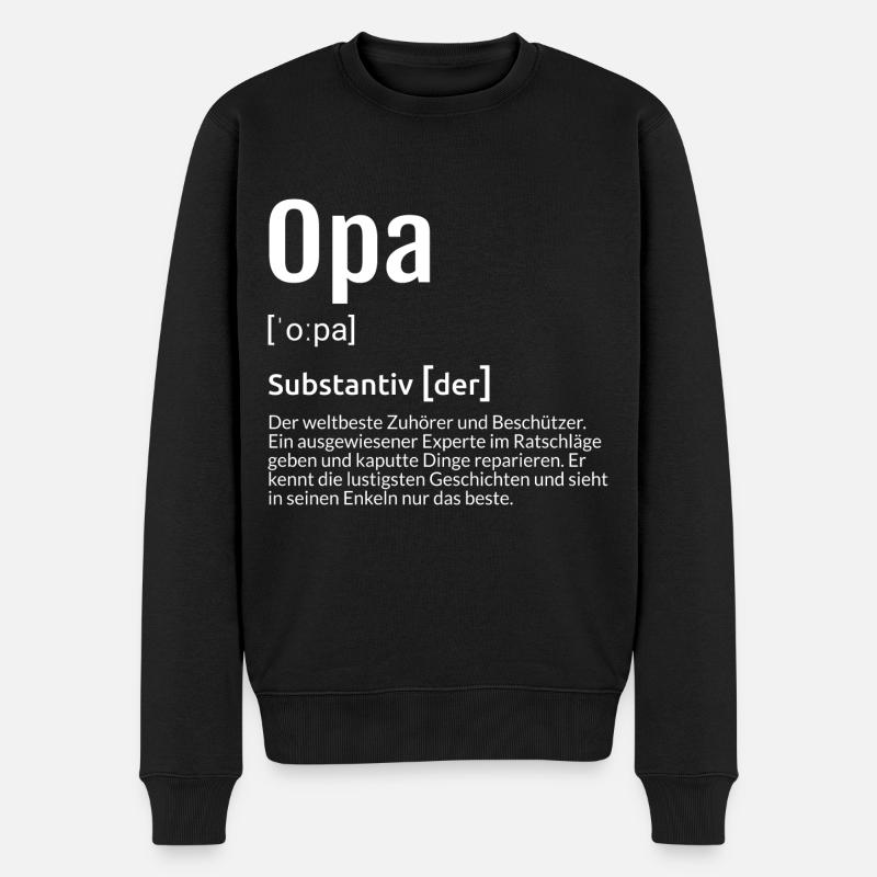 Opa Definition - Männer Premium Bio Pullover - Schwarz