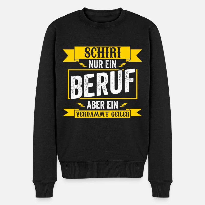 Schiri Unparteiischer Fußball Schiedsrichter - Männer Premium Bio Pullover - Schwarz