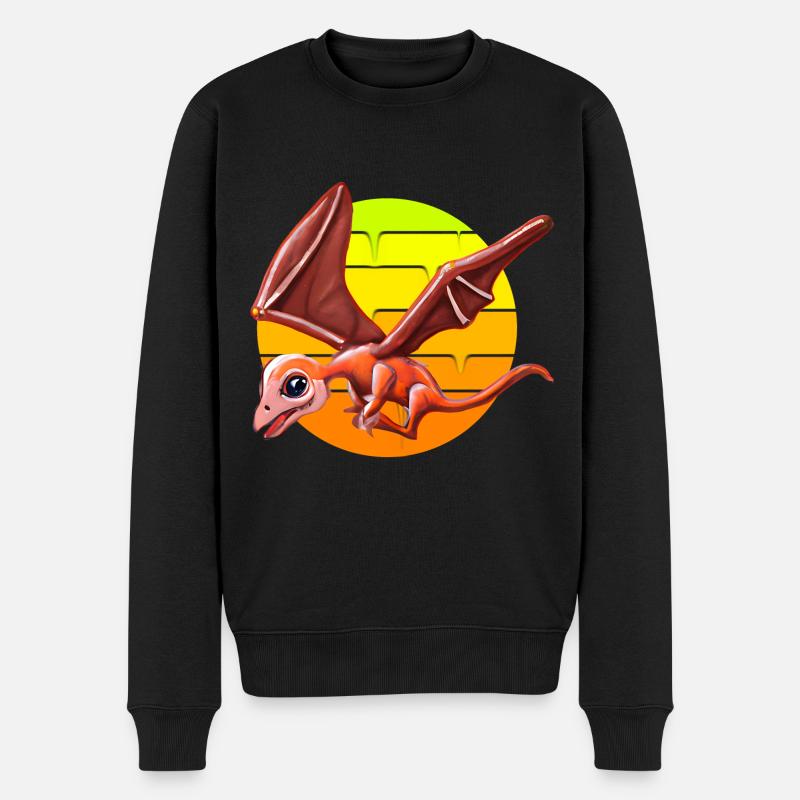 Fliegender Pterodaktylus - Männer Premium Bio Pullover - Schwarz