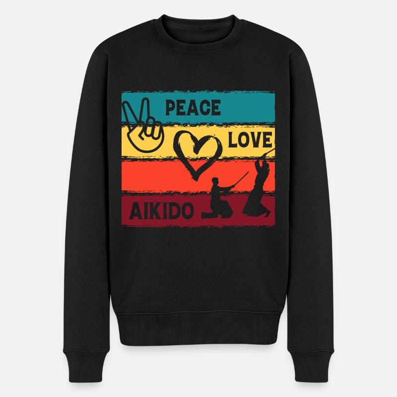 Aïkido Amour Paix - Pull Premium bio Homme - noir