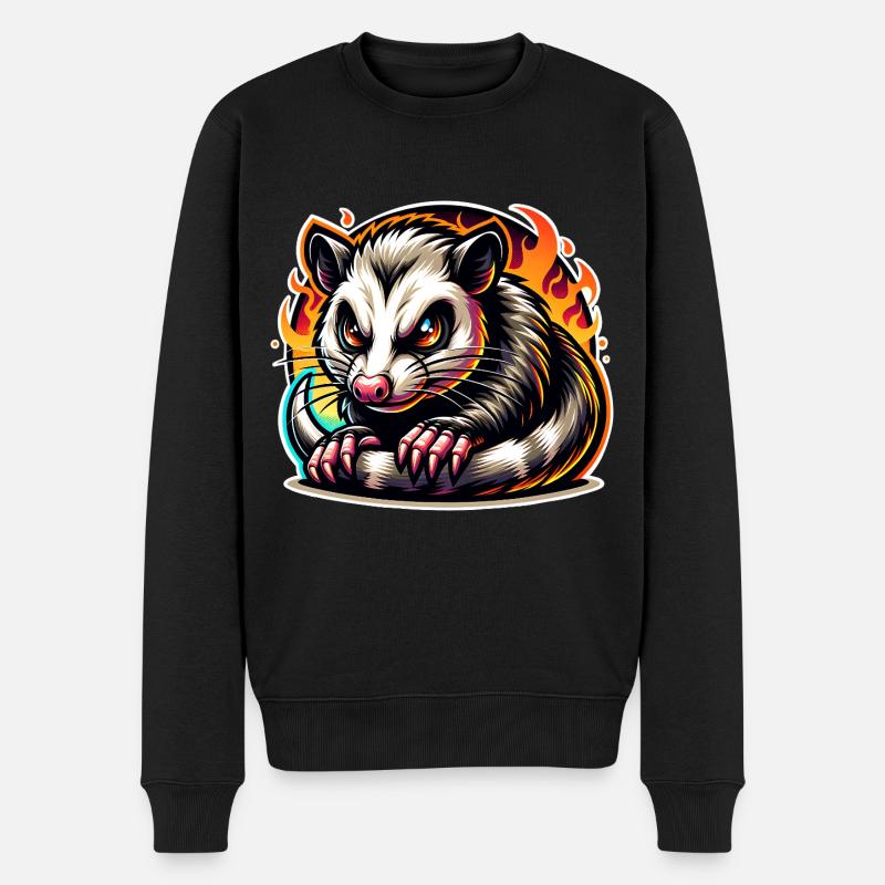 Opossum - Männer Premium Bio Pullover - Schwarz