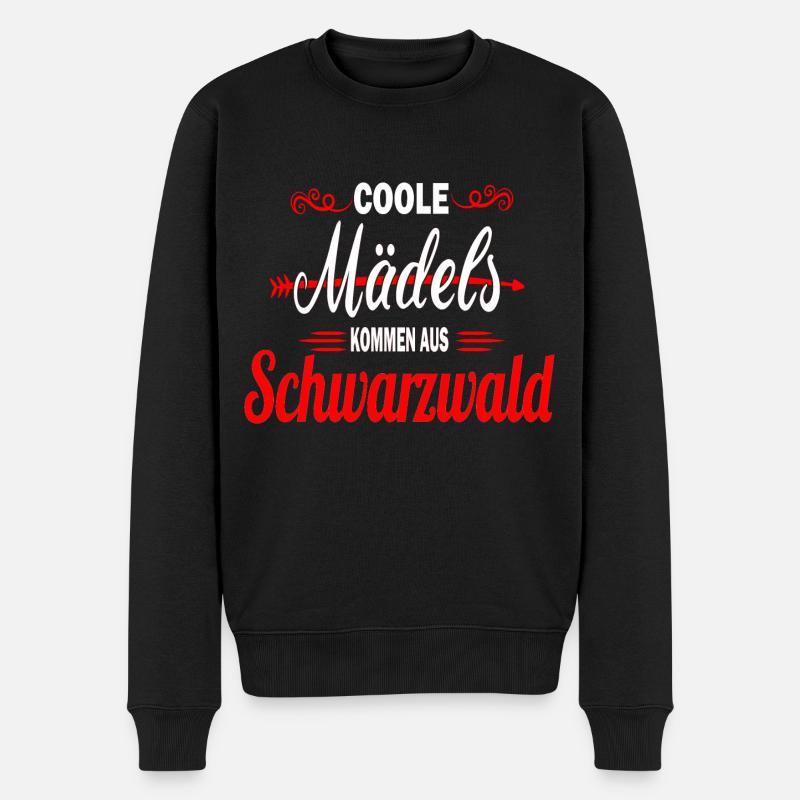 Bollenhut coole Mädels kommen aus Schwarzwald - Männer Premium Bio Pullover - Schwarz