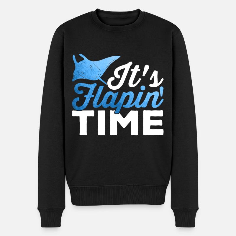 Manta Ray Flapin Time Manta Rays Lover Stingray - Männer Premium Bio Pullover - Schwarz