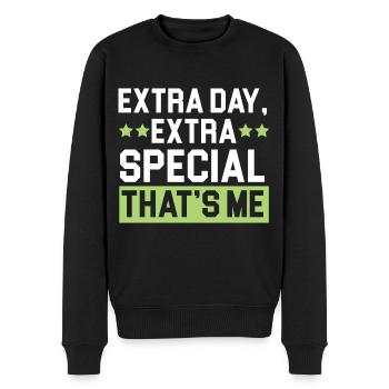 Happy Birthday Schaltjahr 29. Februar Schalttag - Männer Premium Bio Pullover - Schwarz - Vorne - Nico (187cm)
