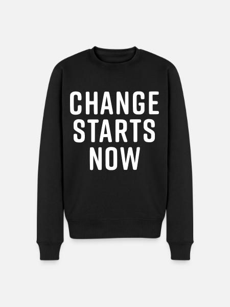 change starts now - Men's Premium Organic Jumper - black