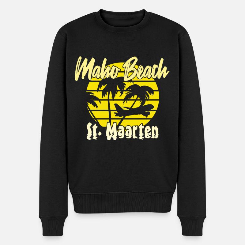 Maho Beach St. Maarteen - Pull Premium bio Homme - noir