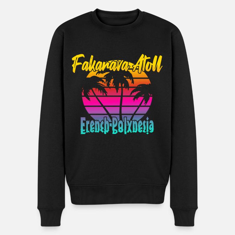 Fakarava Atoll - Männer Premium Bio Pullover - Schwarz