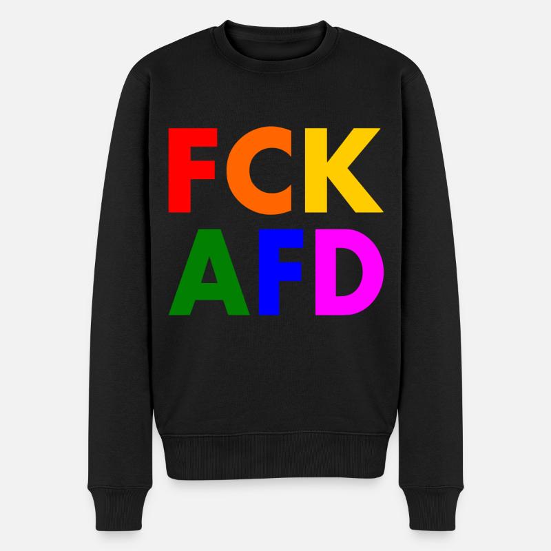 Fck afd - Männer Premium Bio Pullover - Schwarz