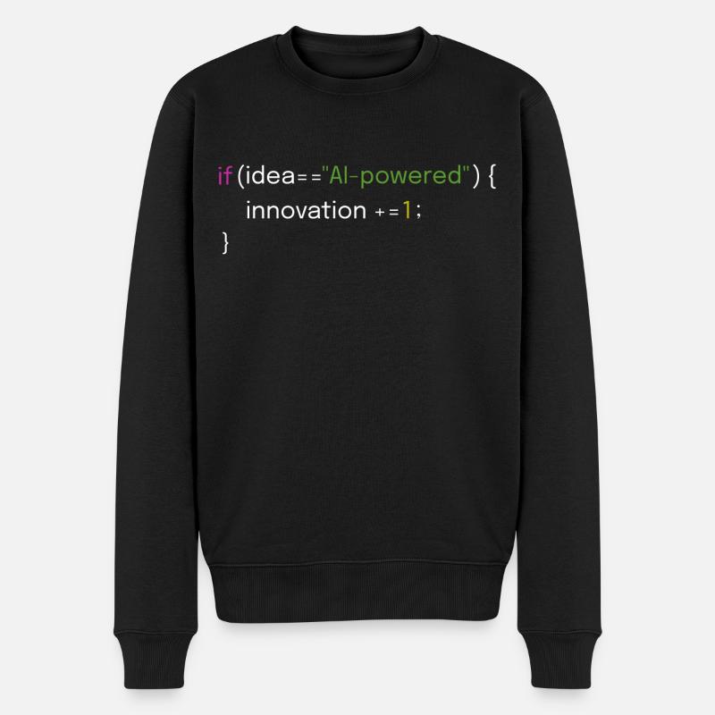 Innovations- und AI-Coding-Design - Männer Premium Bio Pullover - Schwarz
