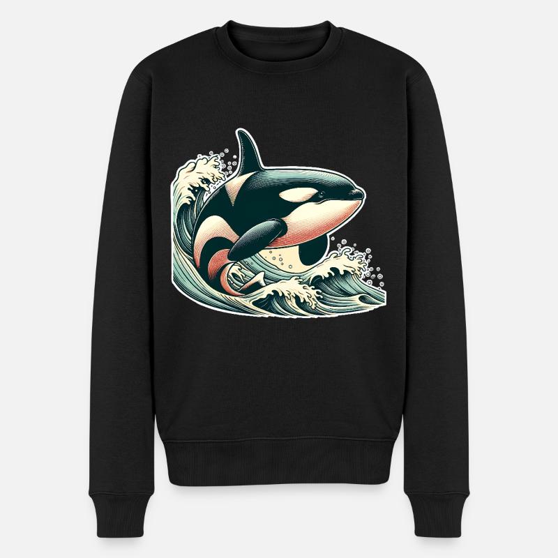 Orca Schwertwal - Männer Premium Bio Pullover - Schwarz