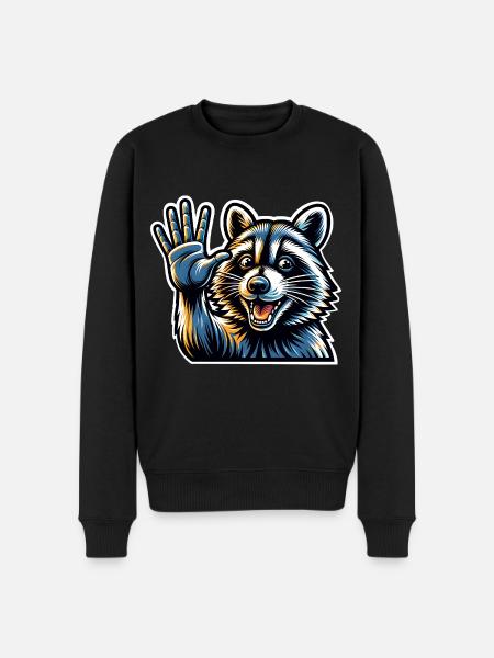 Raccoon - Men's Premium Organic Jumper - black