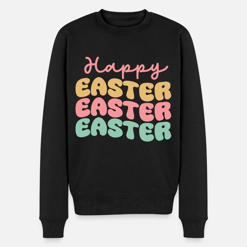 Happy Easter - Männer Premium Bio Pullover - Schwarz