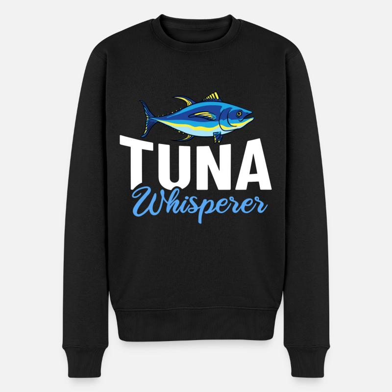 Roter Thunfisch Blauflossenfischer Griechisch - Männer Premium Bio Pullover - Schwarz