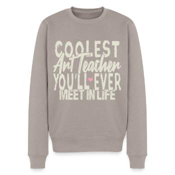 Le professeur d’art le plus cool - Pull Premium bio Homme - taupe - Devant - Nico (187cm)