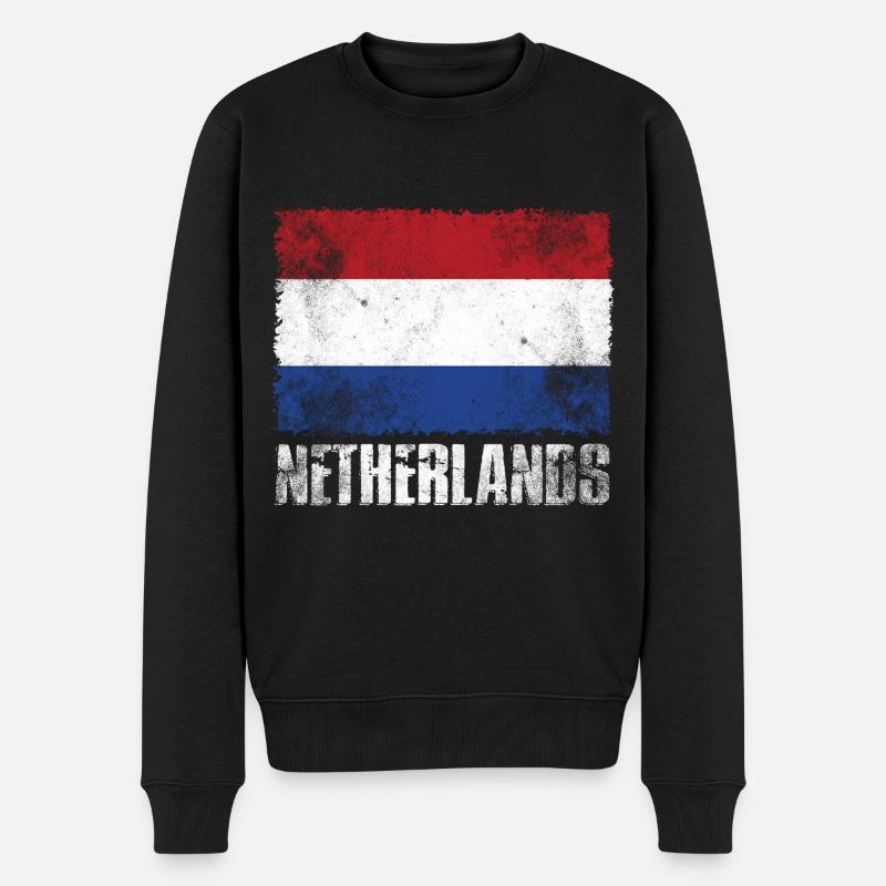 Rétro Pays-Bas Flag Hollande - Pull Premium bio Homme - noir