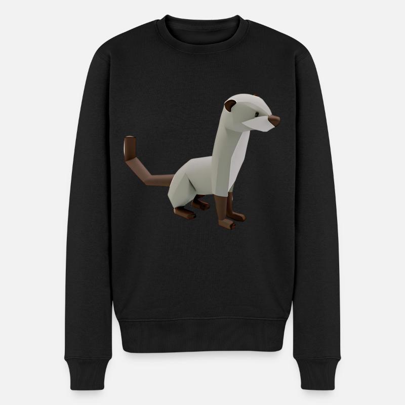 Polygon Frettchen - Männer Premium Bio Pullover - Schwarz