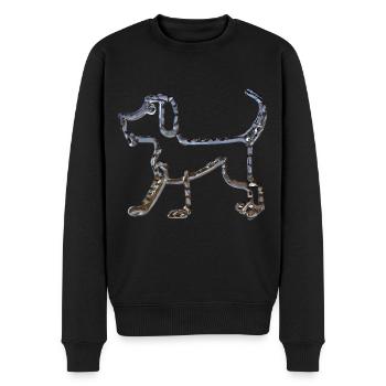 Klares Wasser Hund - Männer Premium Bio Pullover - Schwarz - Vorne - Nico (187cm)