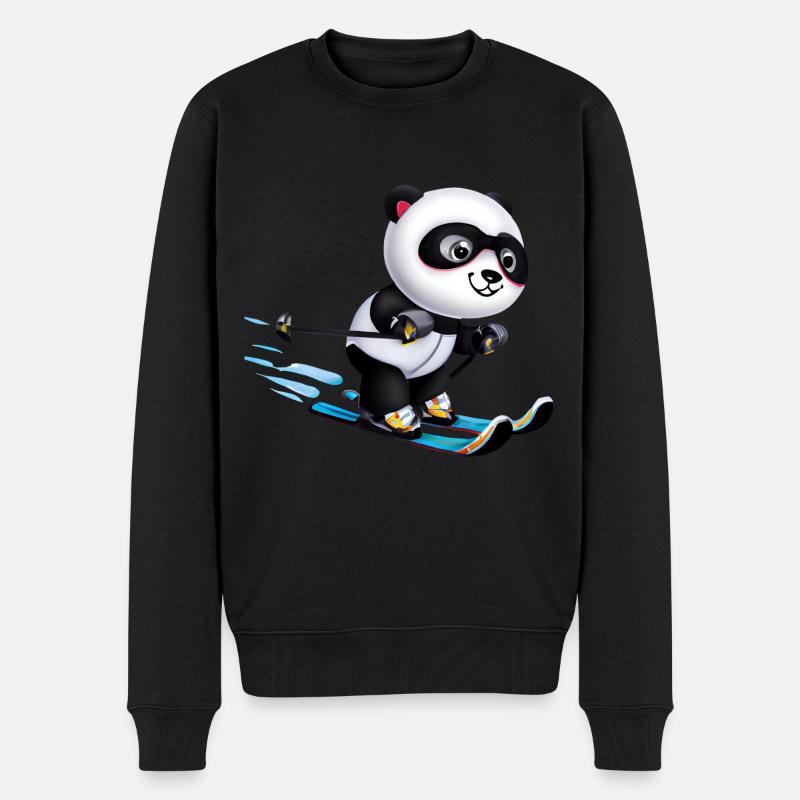 Ski Panda - Men's Premium Organic Jumper - black
