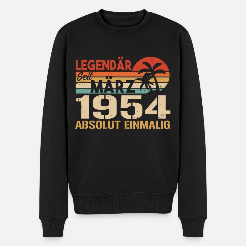Legendär Seit März 1954 - Absolut Einmalig - Männer Premium Bio Pullover - Schwarz