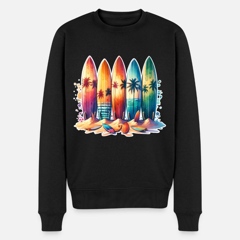 Surfen Surfer - Männer Premium Bio Pullover - Schwarz