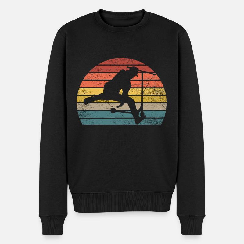 Scooter Retro - Männer Premium Bio Pullover - Schwarz
